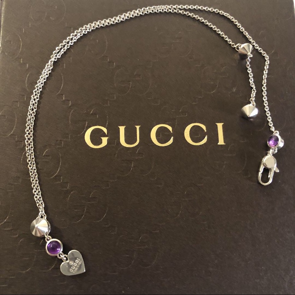 Gucci Heart Amethyst Necklace